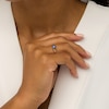 Thumbnail Image 2 of 6.0mm Blue Lab-Created Sapphire Solitaire Bypass Ring in 10K Gold