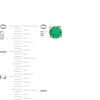 Thumbnail Image 3 of 5.0mm Lab-Created Emerald Solitaire Stud Earrings in 10K Gold