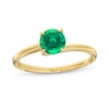 Thumbnail Image 1 of 6.0mm Lab-Created Emerald Solitaire Bypass Ring in 10K Gold