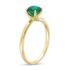Thumbnail Image 3 of 6.0mm Lab-Created Emerald Solitaire Bypass Ring in 10K Gold