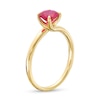 Thumbnail Image 2 of 6.0mm Lab-Created Ruby Solitaire Bypass Ring in 10K Gold