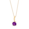 Thumbnail Image 1 of 6.0mm Amethyst Solitaire Drop Pendant in 10K Gold