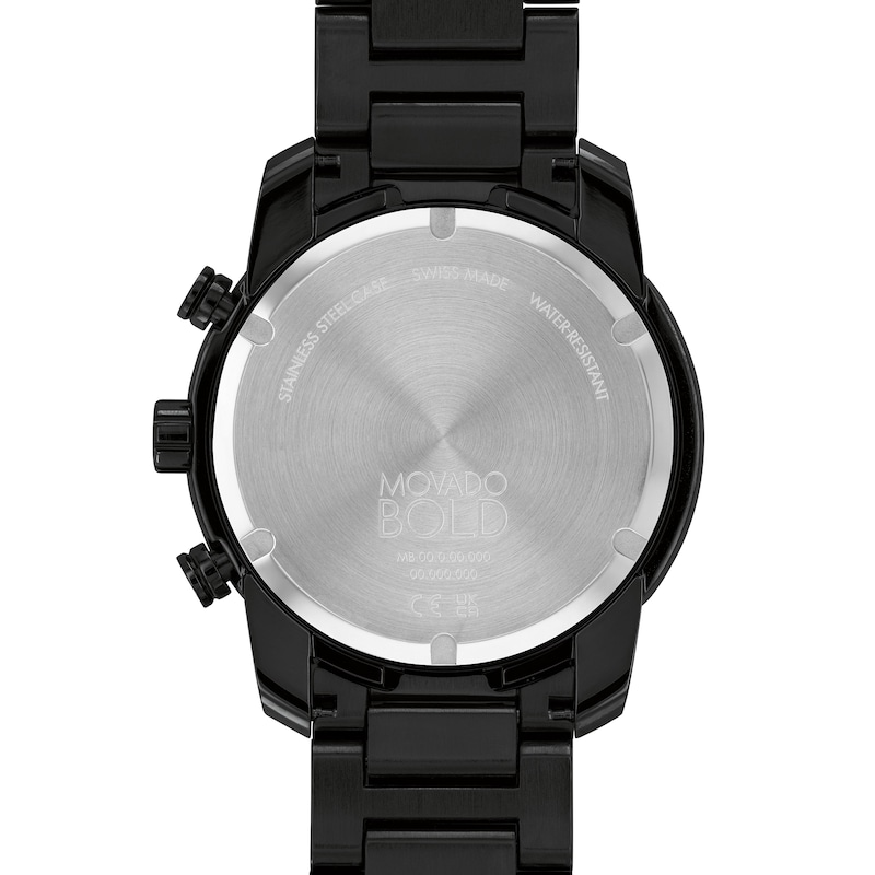 Men's Movado Bold® Verso Black IP Chronograph Watch with Black Dial (Model: 3600906)