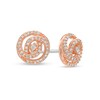 Thumbnail Image 0 of 0.15 CT. T.W. Diamond Spiral Crossover Stud Earrings in 10K Rose Gold