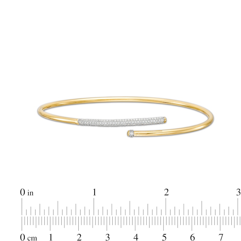 0.25 CT. T.W. Diamond Bypass Bangle in 10K Gold