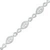 Thumbnail Image 0 of 0.25 CT. T.W. Diamond Alternating Marquise Frame and Infinity Line Bracelet in Sterling Silver – 7.5"