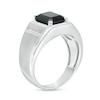 Thumbnail Image 3 of Emerald-Cut Faceted Onyx and Diamond Accent Ring in Sterling Silver