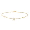 0.13 CT. T.W. Diamond Butterfly Station Anklet in 10K Gold – 10"