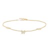 Thumbnail Image 0 of 0.13 CT. T.W. Diamond Butterfly Station Anklet in 10K Gold – 10"