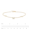 0.13 CT. T.W. Diamond Butterfly Station Anklet in 10K Gold – 10"