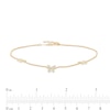 Thumbnail Image 3 of 0.13 CT. T.W. Diamond Butterfly Station Anklet in 10K Gold – 10"