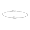 Thumbnail Image 1 of 0.065 CT. T.W. Diamond Butterfly Anklet in Sterling Silver – 10"