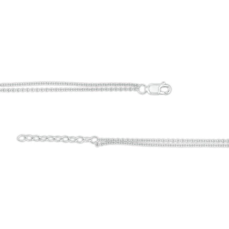 Main Image 3 of 0.065 CT. T.W. Diamond Butterfly Anklet in Sterling Silver – 10"