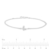 Thumbnail Image 4 of 0.065 CT. T.W. Diamond Butterfly Anklet in Sterling Silver – 10"