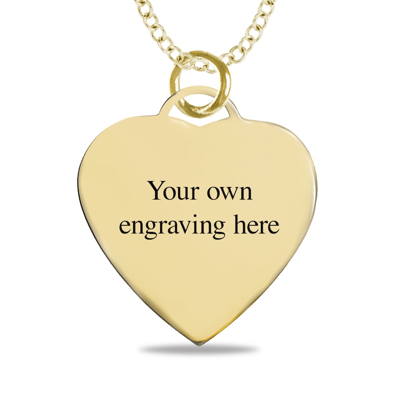 Main Image 2 of Small Engravable Photo Heart Pendant in 10K White, Yellow or Rose Gold (1 Image and 2 Lines)