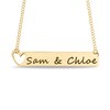 Thumbnail Image 1 of Engravable Cut-Out Heart with Your Own Handwriting Bar Necklace in 10K White, Yellow or Rose Gold (1 Image and Line)