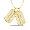 Thumbnail Image 2 of Small Engravable Photo Dog Tag Duo Pendant in 10K White, Yellow or Rose Gold (2 Images and 2 Lines)