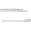 Thumbnail Image 3 of Cushion-Cut and Marquise White Lab-Created Sapphire Stacked Choker Necklace in Sterling Silver – 16"