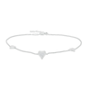 Thumbnail Image 0 of 0.065 CT. T.W. Diamond Heart Station Anklet in Sterling Silver – 10"