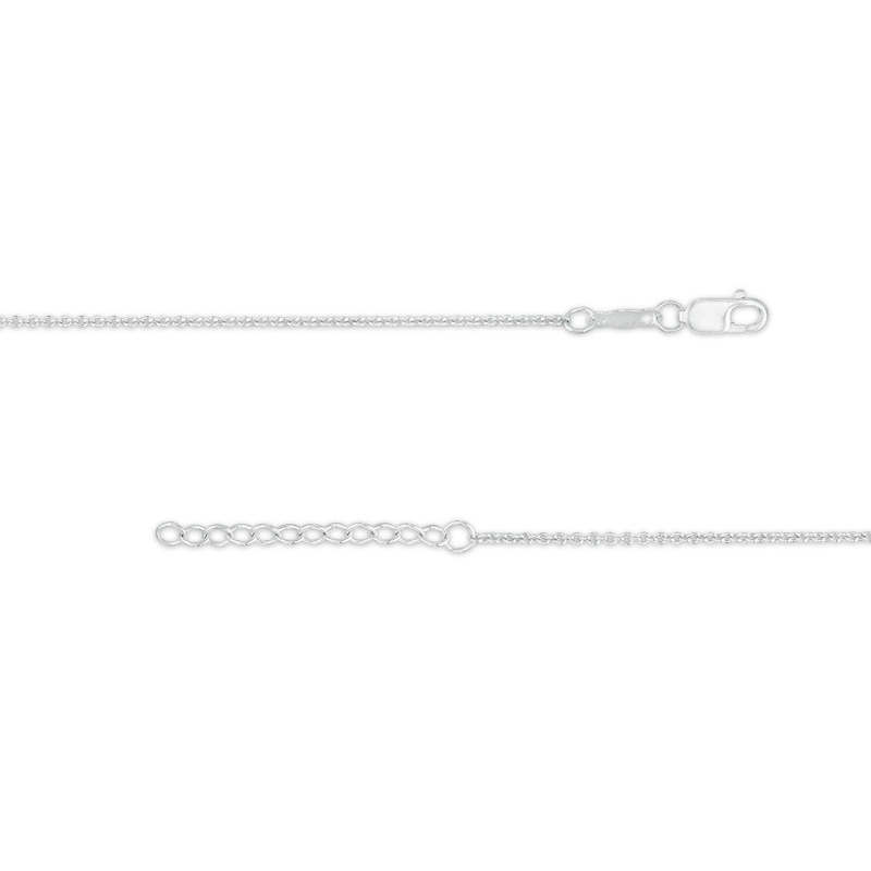 Main Image 3 of 0.065 CT. T.W. Diamond Heart Station Anklet in Sterling Silver – 10"