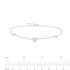 Thumbnail Image 3 of 0.065 CT. T.W. Diamond Heart Station Anklet in Sterling Silver – 10"