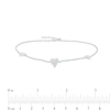 Thumbnail Image 4 of 0.065 CT. T.W. Diamond Heart Station Anklet in Sterling Silver – 10"