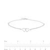 Thumbnail Image 4 of 0.04 CT. T.W. Diamond Interlocking Hearts Anklet in Sterling Silver – 10"