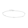 Thumbnail Image 0 of 0.16 CT. T.W. Diamond Five Stone Station Anklet in 10K White Gold – 10"