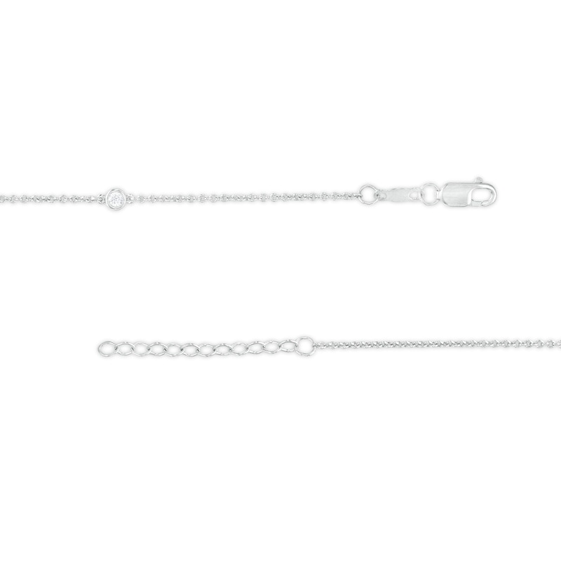 Main Image 3 of 0.16 CT. T.W. Diamond Five Stone Station Anklet in 10K White Gold – 10"