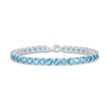 Thumbnail Image 2 of 5.0mm Swiss Blue Topaz Tennis Bracelet in Sterling Silver - 7.5"