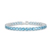 Thumbnail Image 1 of 5.0mm Swiss Blue Topaz Tennis Bracelet in Sterling Silver - 7.5"