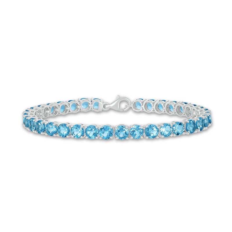 5.0mm Swiss Blue Topaz Tennis Bracelet in Sterling Silver - 7.5"