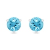 Thumbnail Image 3 of 7.0mm Swiss Blue Topaz Solitaire Stud Earrings in Sterling Silver