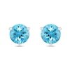 Thumbnail Image 2 of 7.0mm Swiss Blue Topaz Solitaire Stud Earrings in Sterling Silver