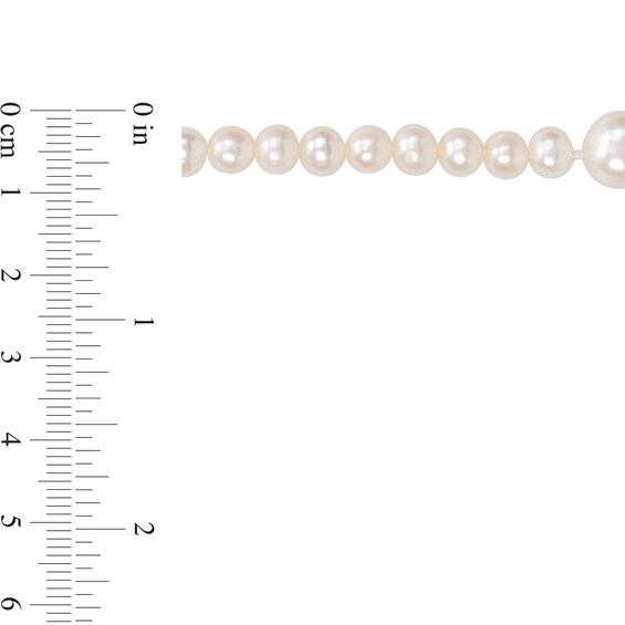 5.0-10.0mm Freshwater Cultured Pearl Station Endless Strand Necklace-100"