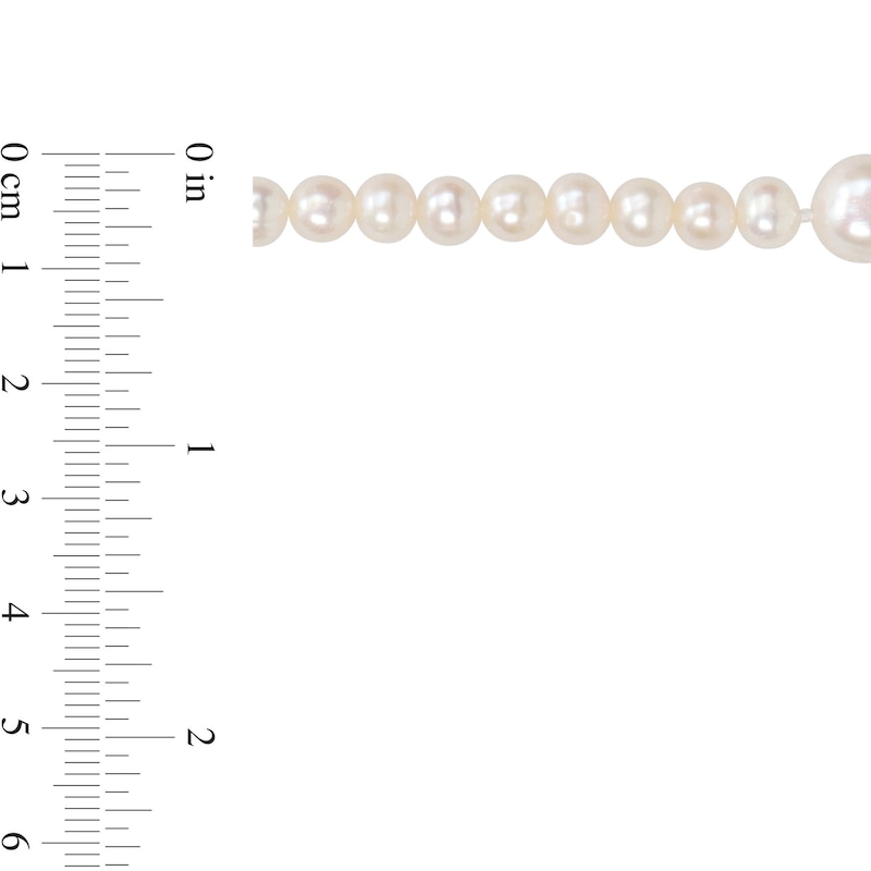 Main Image 4 of 5.0-10.0mm Freshwater Cultured Pearl Station Endless Strand Necklace-100"