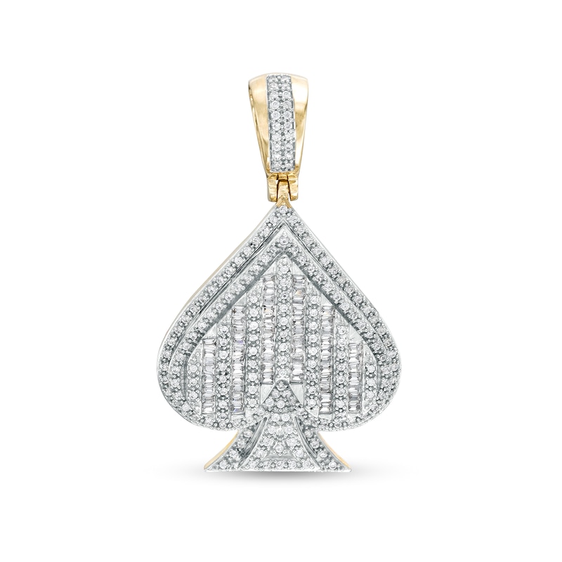 Men's 1.00 CT. T.W. Diamond Spade Necklace Charm in 10K Gold|Peoples Jewellers