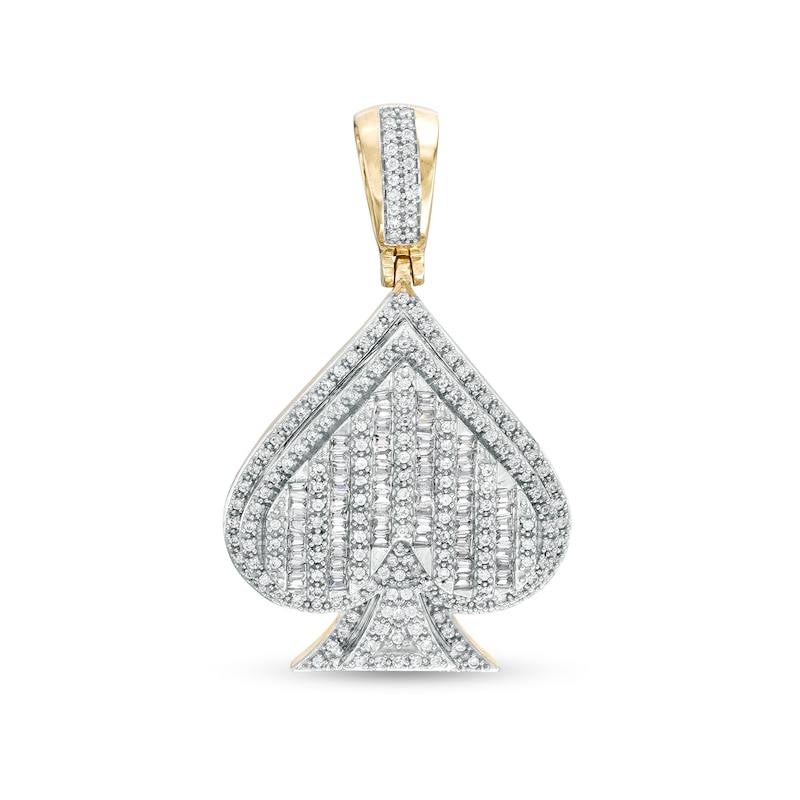 Men's 1.00 CT. T.W. Diamond Spade Necklace Charm in 10K Gold