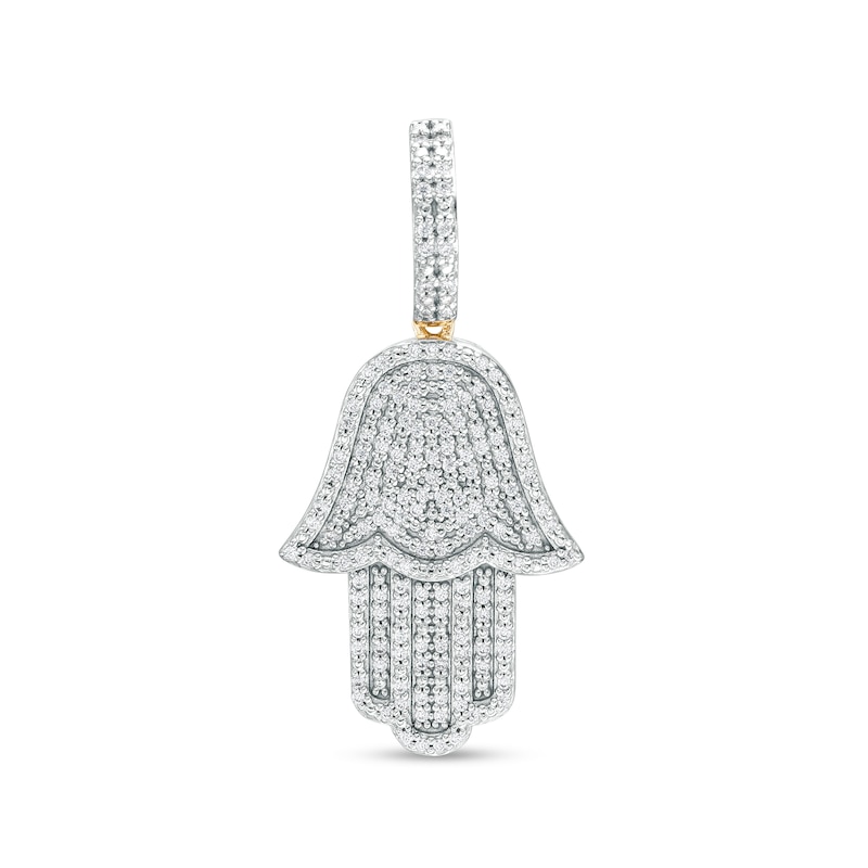 Men's 0.50 CT. T.W. Diamond Hamsa Necklace Charm in 10K Gold|Peoples Jewellers