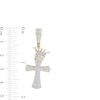Thumbnail Image 2 of Men's 0.50 CT. T.W. Diamond Flared Cross with Crown Necklace Charm in 10K Gold