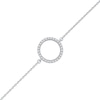 0.11 CT. T.W. Diamond Lined Circle Bracelet in 10K Gold