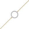 Thumbnail Image 1 of 0.11 CT. T.W. Diamond Lined Circle Bracelet in 10K Gold - 7.25"