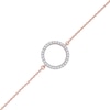 Thumbnail Image 0 of 0.11 CT. T.W. Diamond Lined Circle Bracelet in 10K Rose Gold - 7.25"