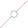 0.11 CT. T.W. Diamond Lined Circle Bracelet in 10K Rose Gold - 7.25"