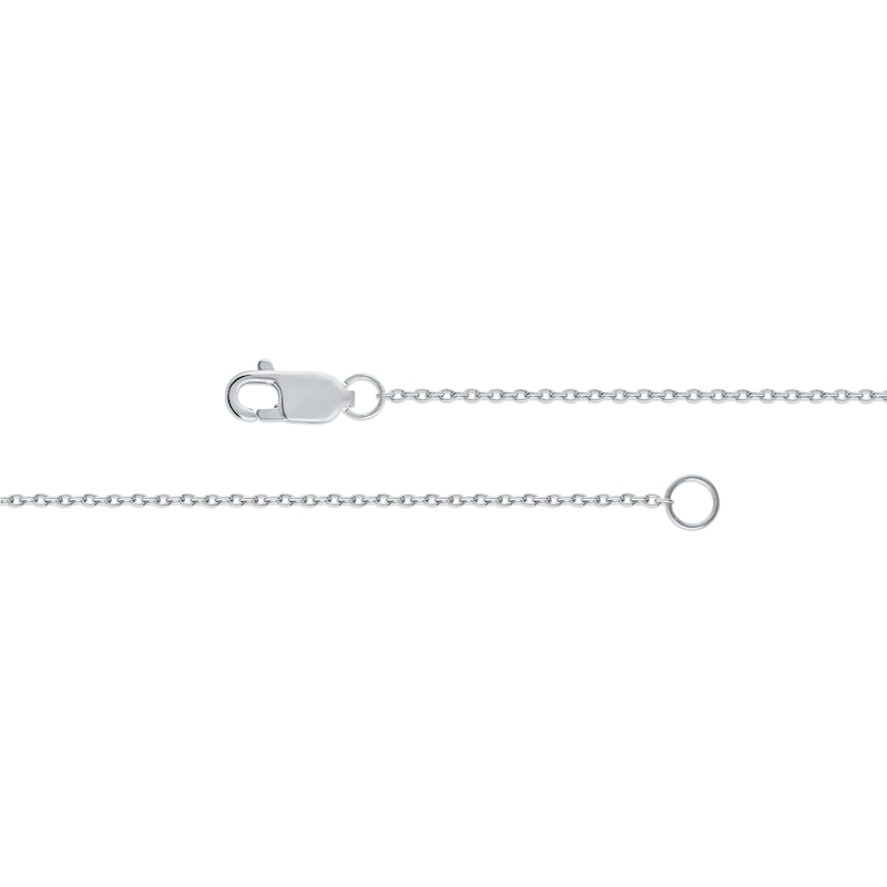 Main Image 3 of 0.12 CT. T.W. Diamond Sideways Cross Bracelet in 10K White Gold - 7.25"