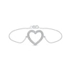 0.12 CT. T.W. Diamond Lined Heart Bracelet in 10K Gold