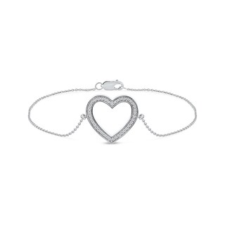 0.12 CT. T.W. Diamond Lined Heart Bracelet in 10K Gold