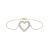 Thumbnail Image 2 of 0.12 CT. T.W. Diamond Lined Heart Bracelet in 10K Gold - 7.25&quot;