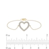 Thumbnail Image 4 of 0.12 CT. T.W. Diamond Lined Heart Bracelet in 10K Gold - 7.25&quot;