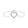 Thumbnail Image 1 of 0.12 CT. T.W. Diamond Lined Heart Bracelet in 10K Rose Gold - 7.25"